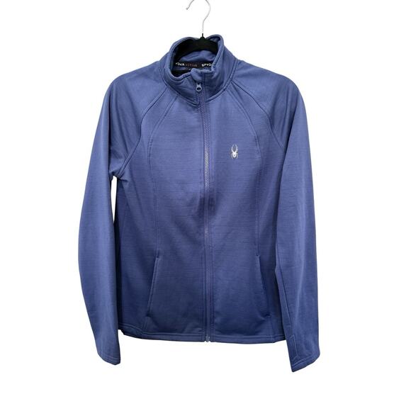 SPYDER Active Wear Jacket Womens S Long Sleeve Full Zip Up Shirt Blue Purple M - Picture 1 of 8
